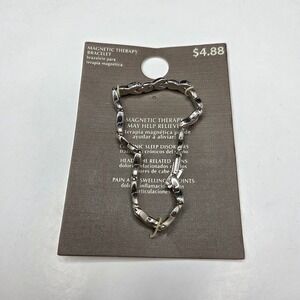 Walmart Magnetic Therapy Bracelet XO Link Silver Tone New G7/61